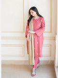 DUSTY PINK Embroidered Unstitched Dhanak 3 Piece | Winter Collection with Pashmina Shawl