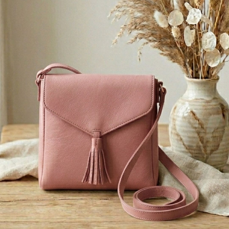 Pink Signature Pouch Shoulder Bag with Adjustable Strap for Women