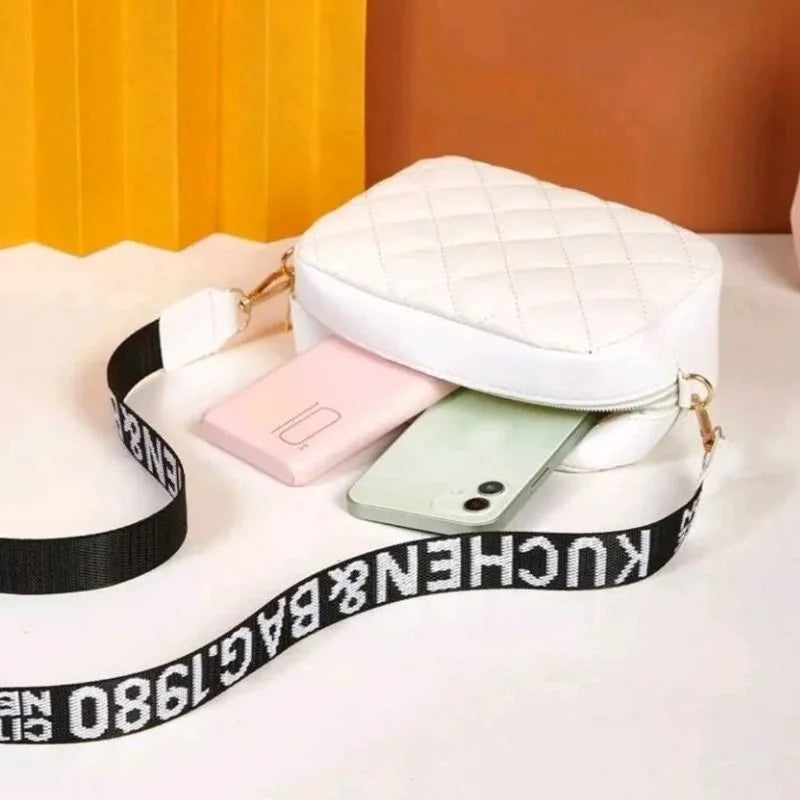 White Leather Handbag for Girls & Women