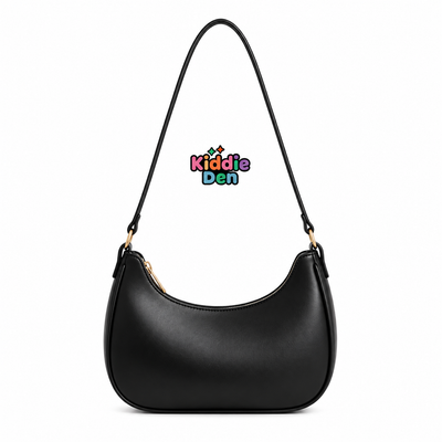 Black Moon Bag – Trendy PU Leather Shoulder Handbag | Everyday Stylish Bag
