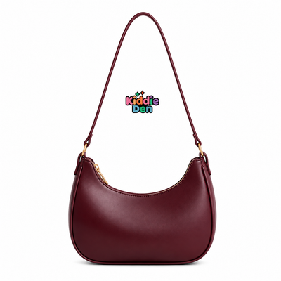 Maroon Moon Bag – Trendy PU Leather Shoulder Handbag | Everyday Stylish Bag