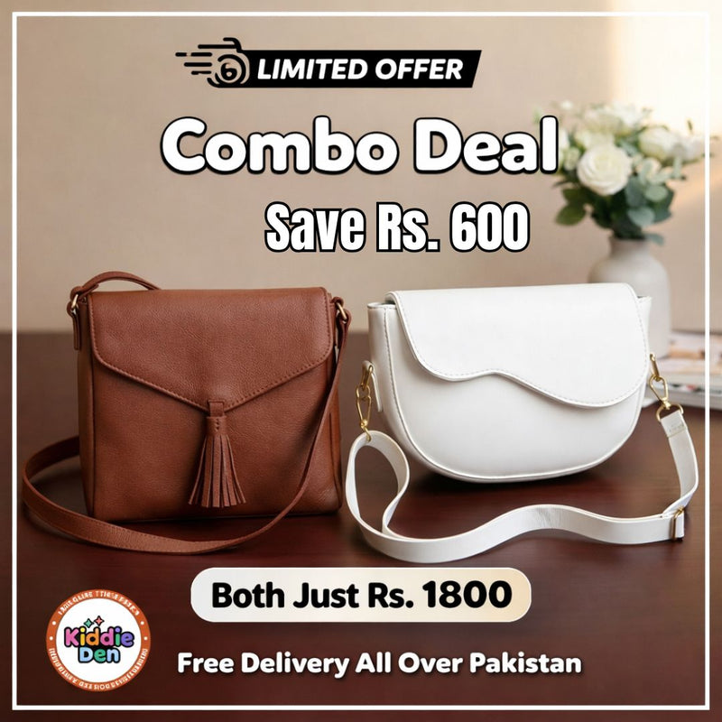 Combo Deal Wavy Shoulder Bag + Signature Pouch Shoulder Bag for women