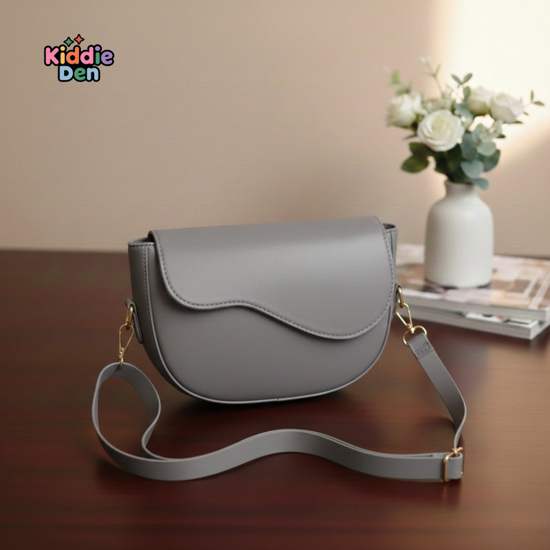 Grey Wavy Shoulder Bag – Trendy Crossbody Bag for Women