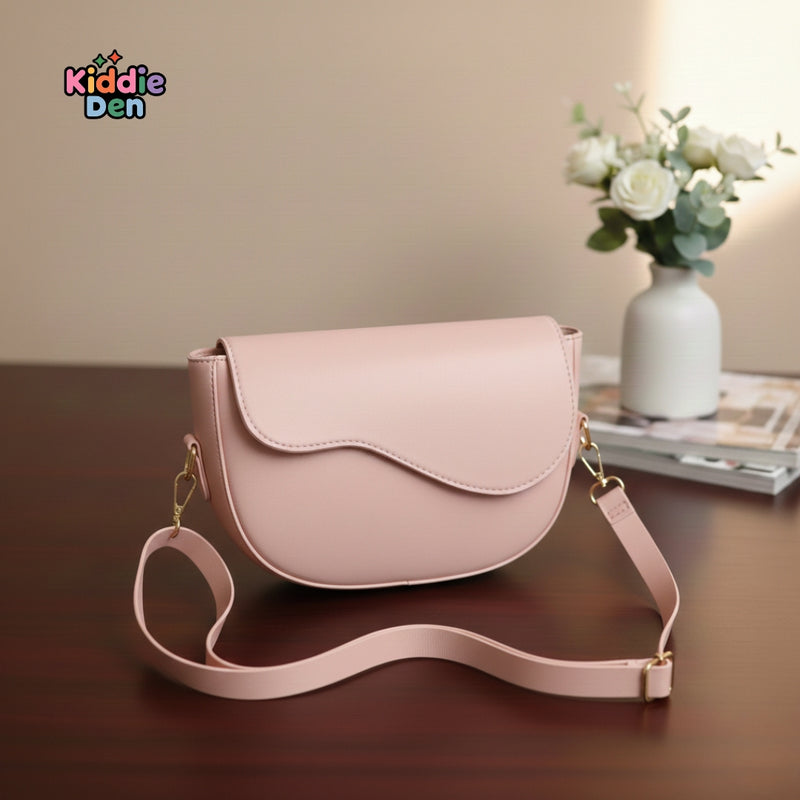Pink Wavy Shoulder Bag – Trendy Crossbody Bag for Women