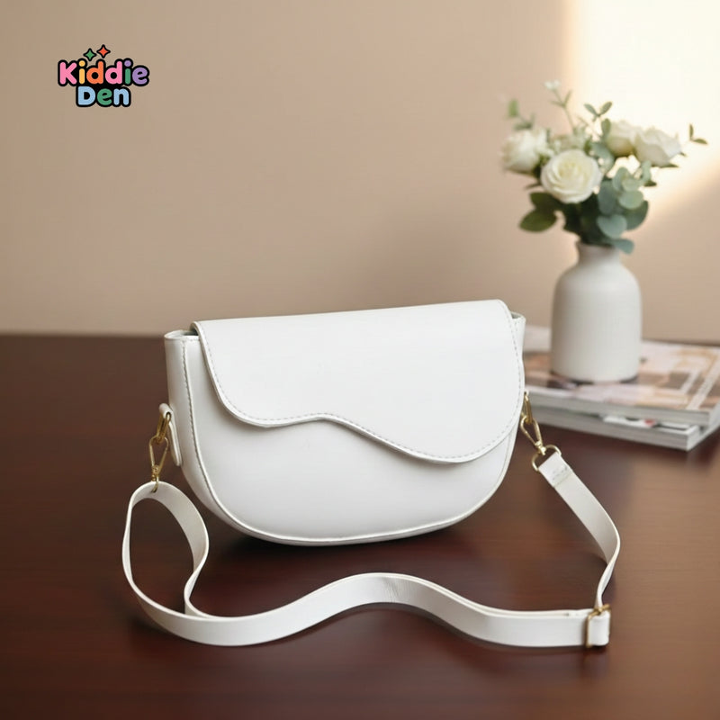 White Wavy Shoulder Bag – Trendy Crossbody Bag for Women